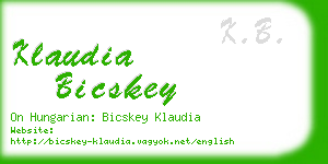 klaudia bicskey business card